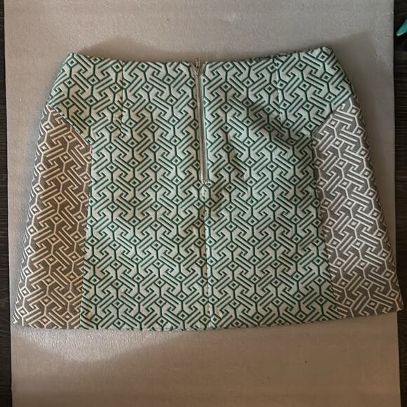 Topshop Geometric Print Textured Mini Skirt 8 Green/Gray Dopamine Mermaid  Retro - Picture 4 of 8